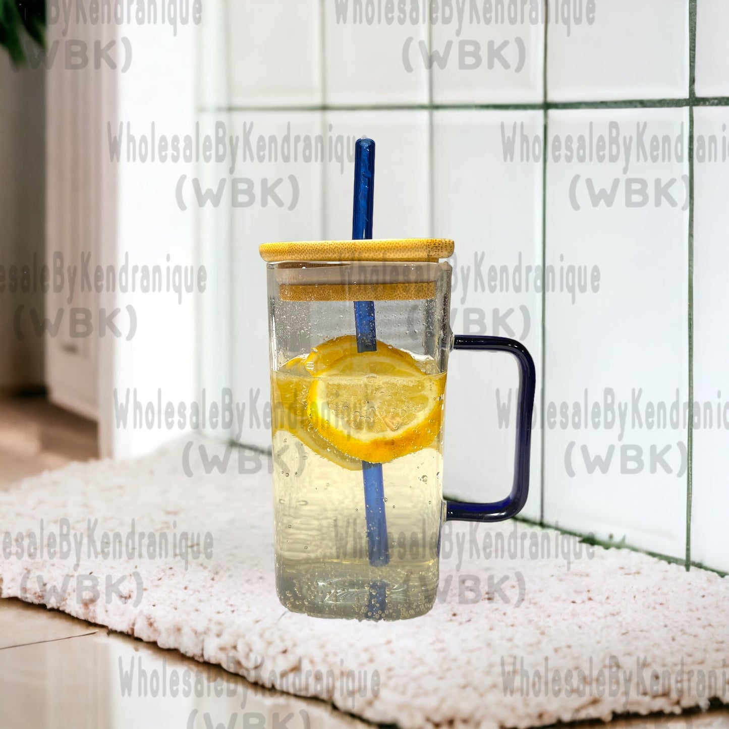 17 oz Square glass with handle