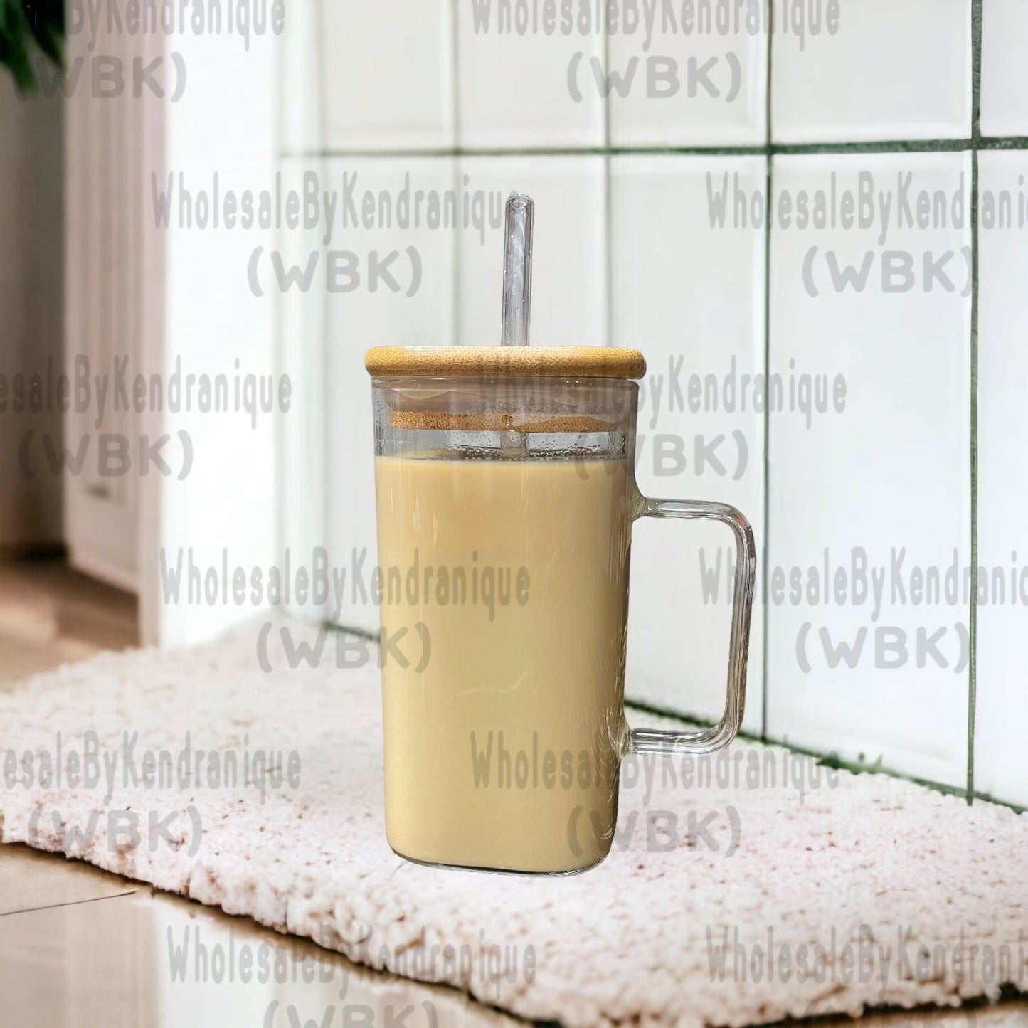17 oz Square glass with handle