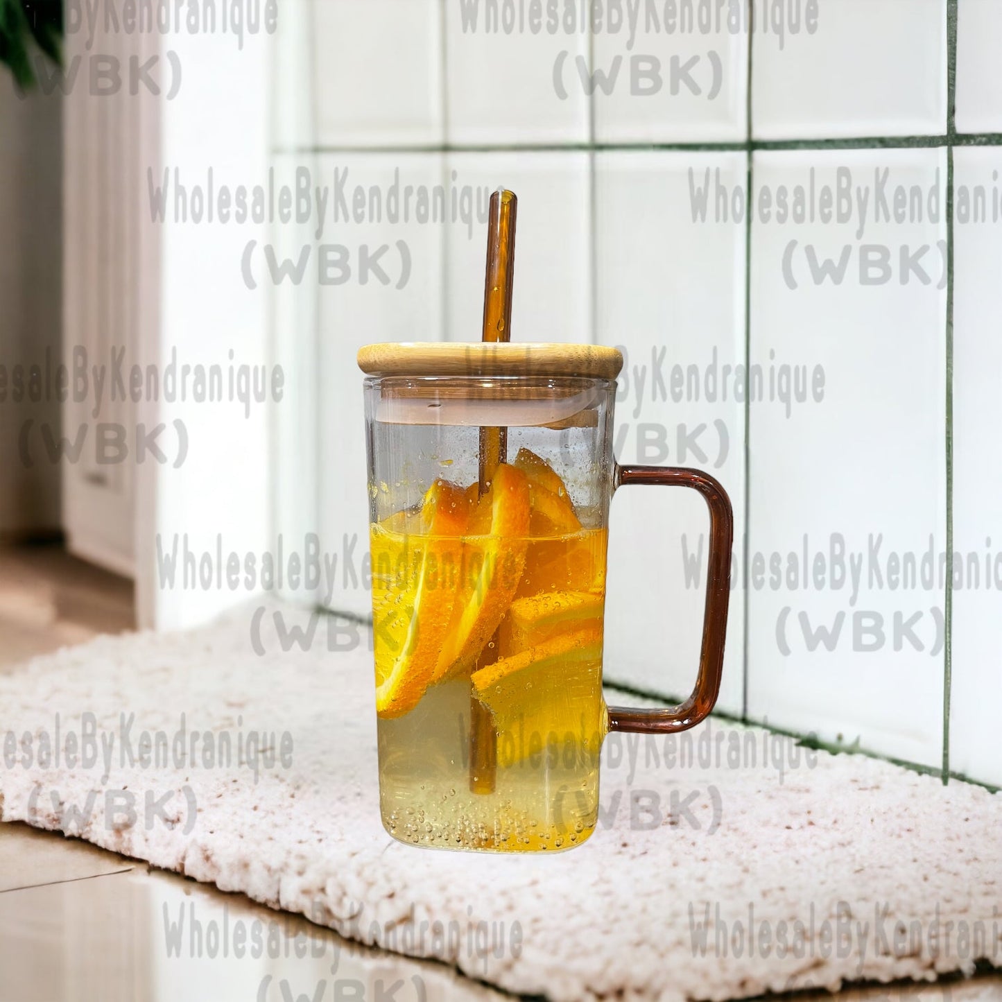 17 oz Square glass with handle