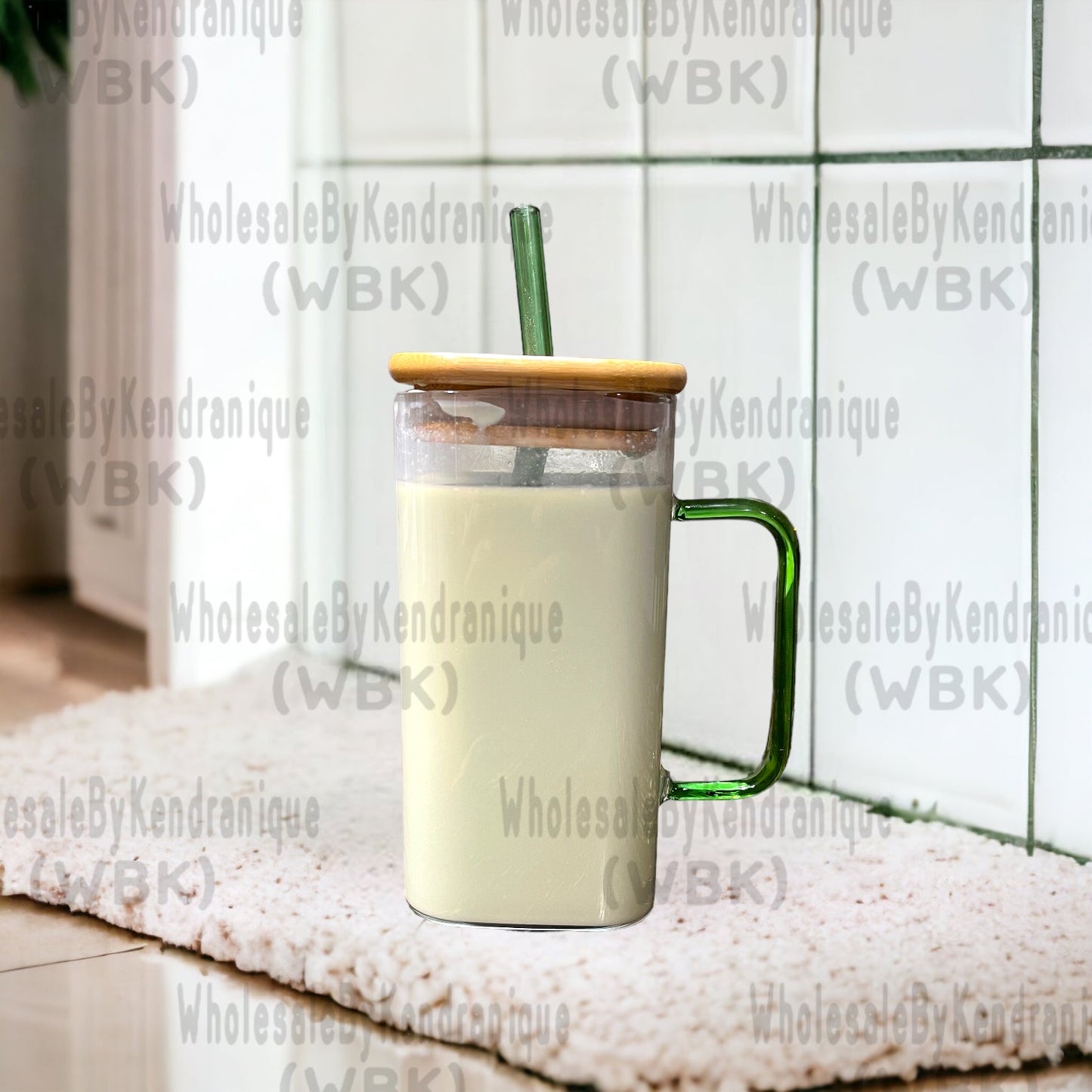 17 oz Square glass with handle