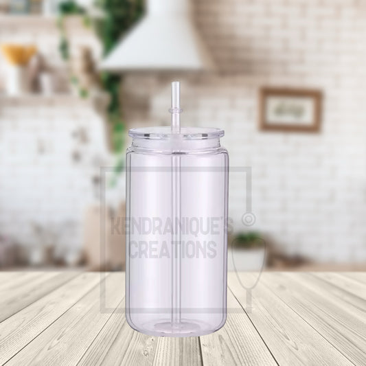 16 oz BPA free Plastic Can-Frosted