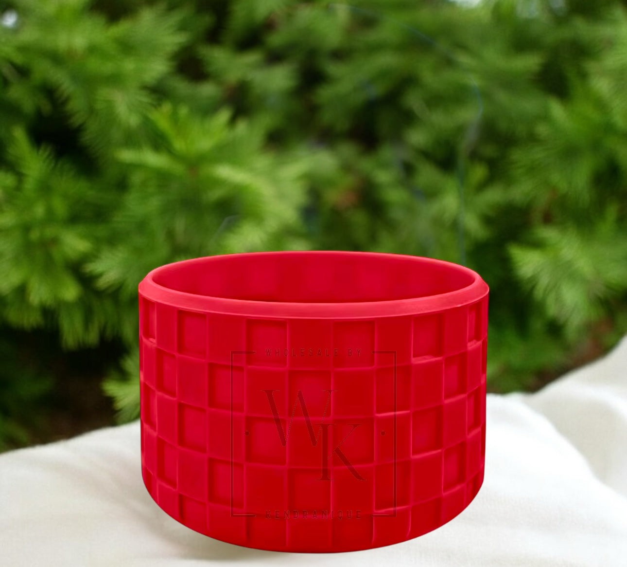 Silicone (Checkered Red) tumbler boot for popular 40 oz tumblers and glass cans