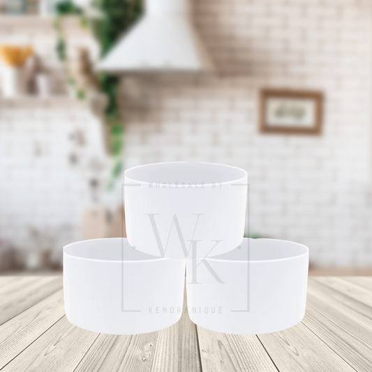 Silicone (White) tumbler boot for popular 40 oz tumblers and glass cans