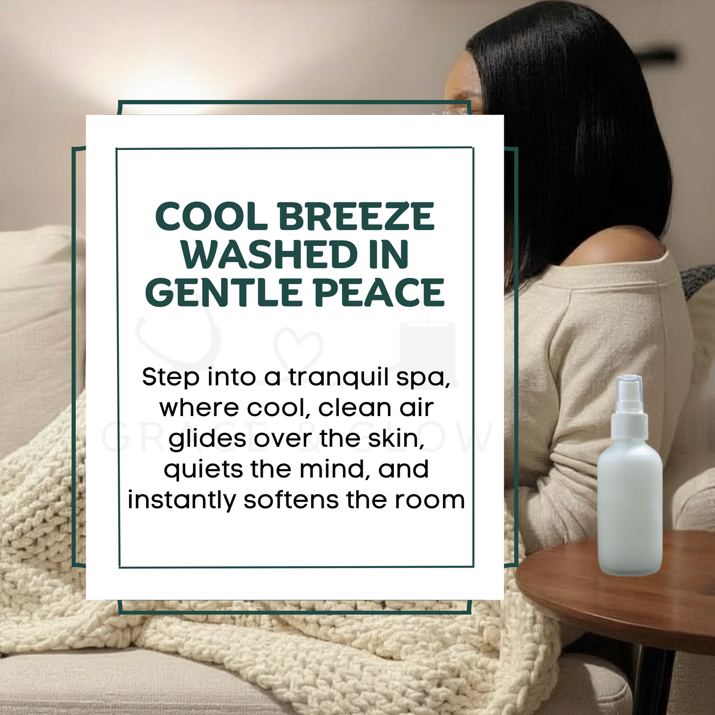 Grace & Glow Room & Linen Spray | Core Collection | Cool Breeze washed in Gentle Peace