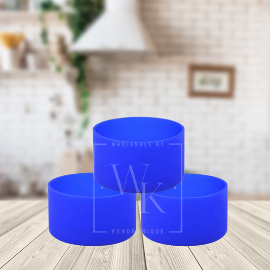 Silicone (Blue) tumbler boot for popular 40 oz tumblers and glass cans