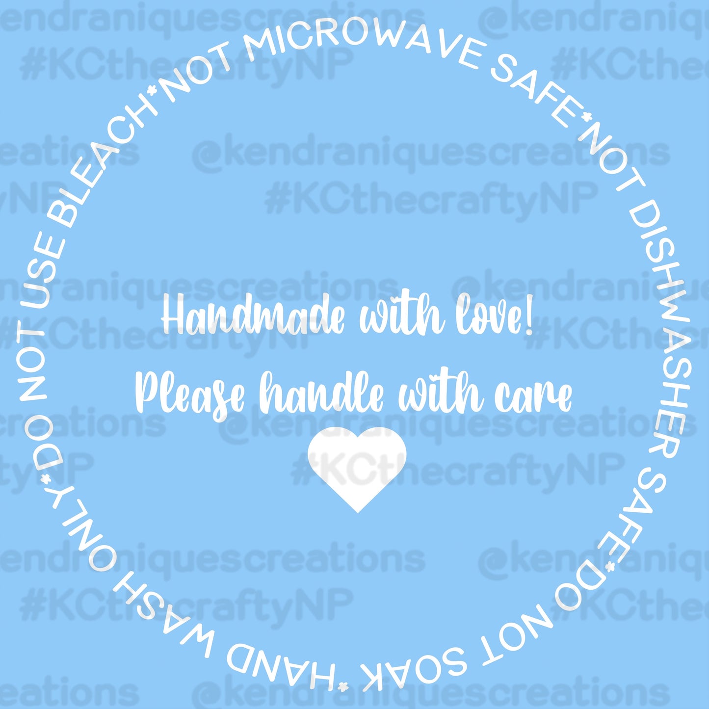 UVDTF Decal-Glass can care instructions (white) (UV18)
