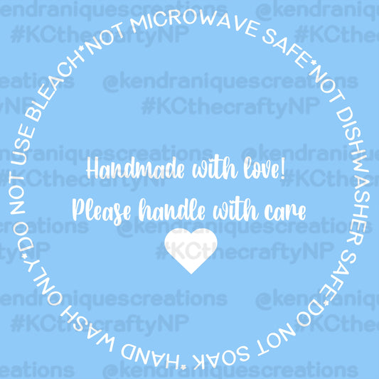UVDTF Decal-Glass can care instructions (white) (UV18)