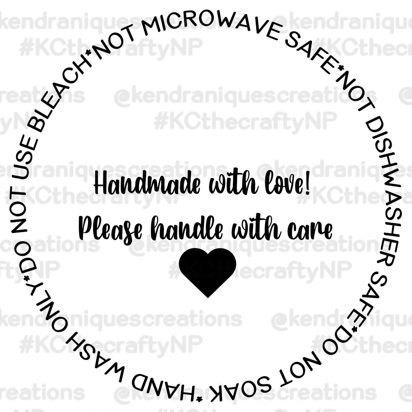 UVDTF Decal-Glass can care instructions (black) (UV17)