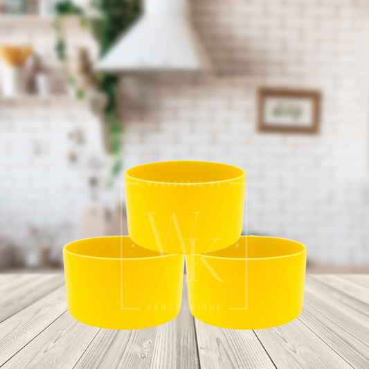 Silicone (Yellow) tumbler boot for popular 40 oz tumblers and glass cans