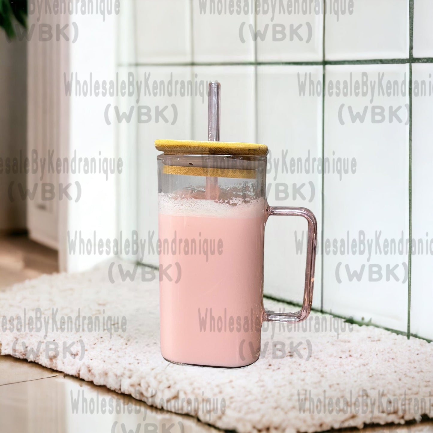 17 oz Square glass with handle