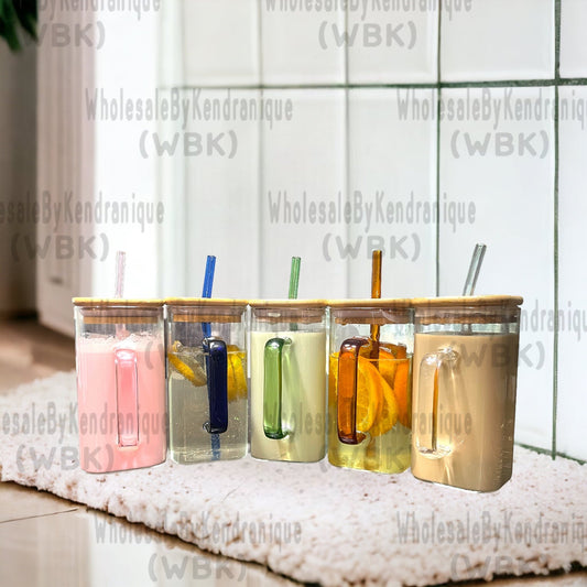 17 oz Square glass with handle