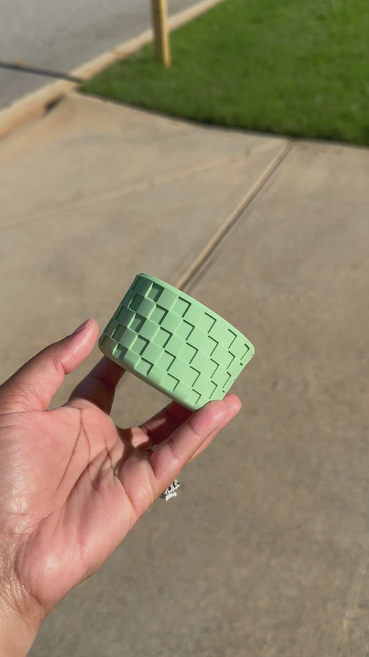 Silicone (Checkered Sage) tumbler boot for popular 40 oz tumblers and glass cans